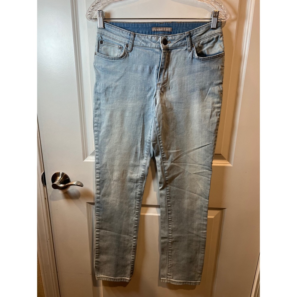 Garnet Hill Womens Jeans Straight Leg Light Wash Blue Size 26